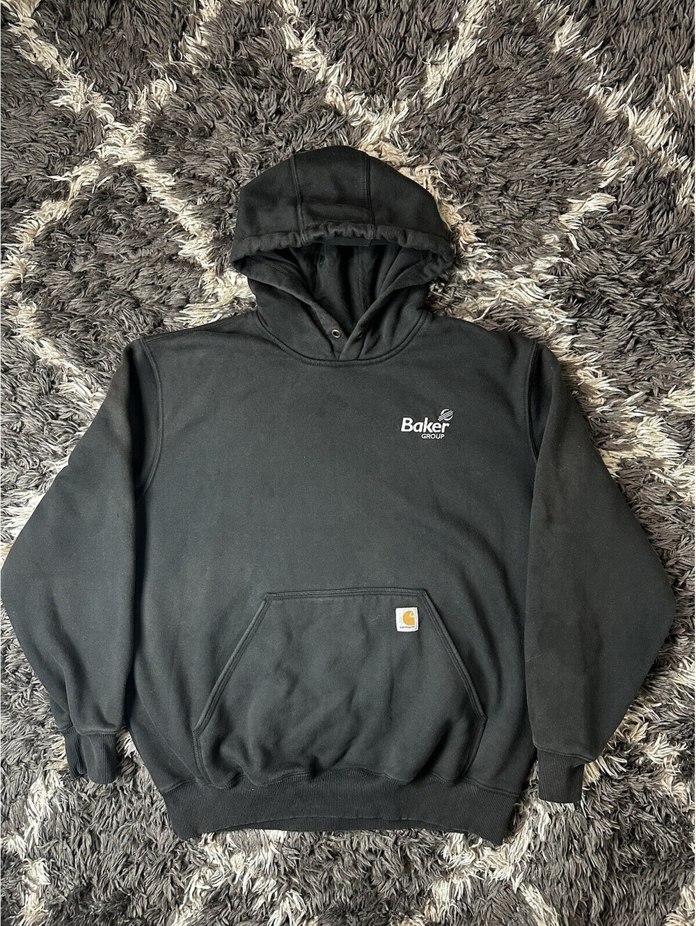 Carhartt Heavyweight Hoodie Mens XL Black Logo Sweatshirt Rain Defender